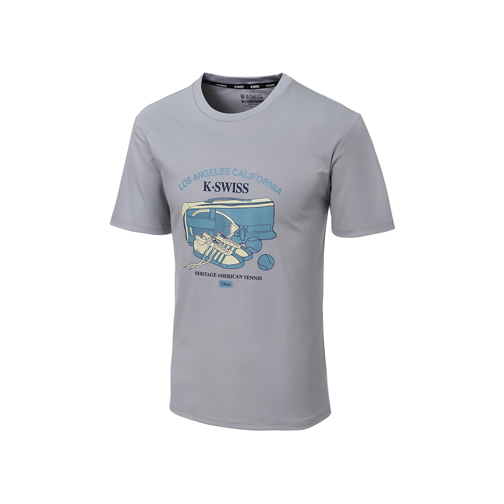 K-SWISS 短袖T恤 26SS TEE 2 M 短上衣 男短袖上衣 灰色 1013683-527