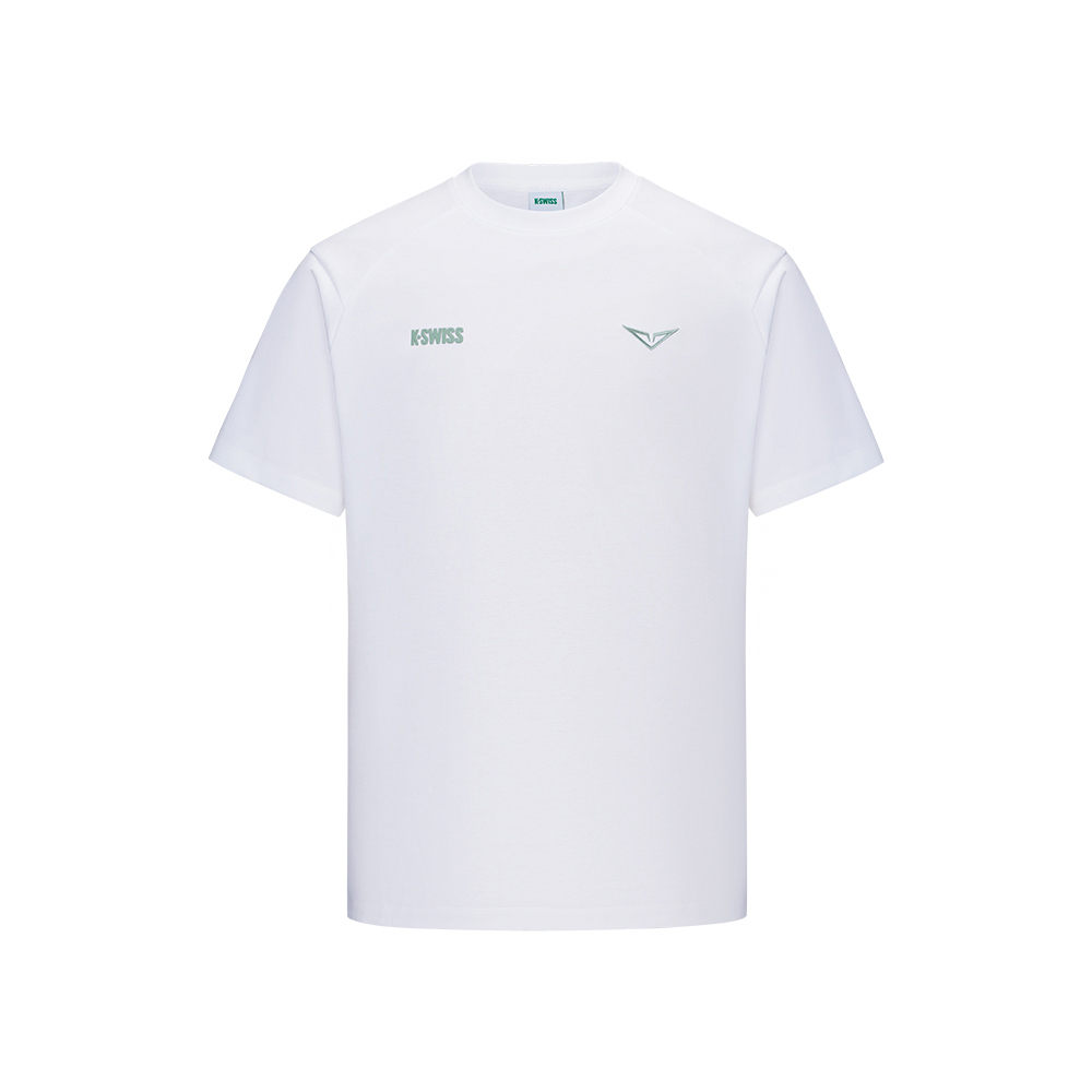 K-SWISS 短袖T恤 Short Sleeve T-Shirt 休閒 男女上衣 白色 1713352-101