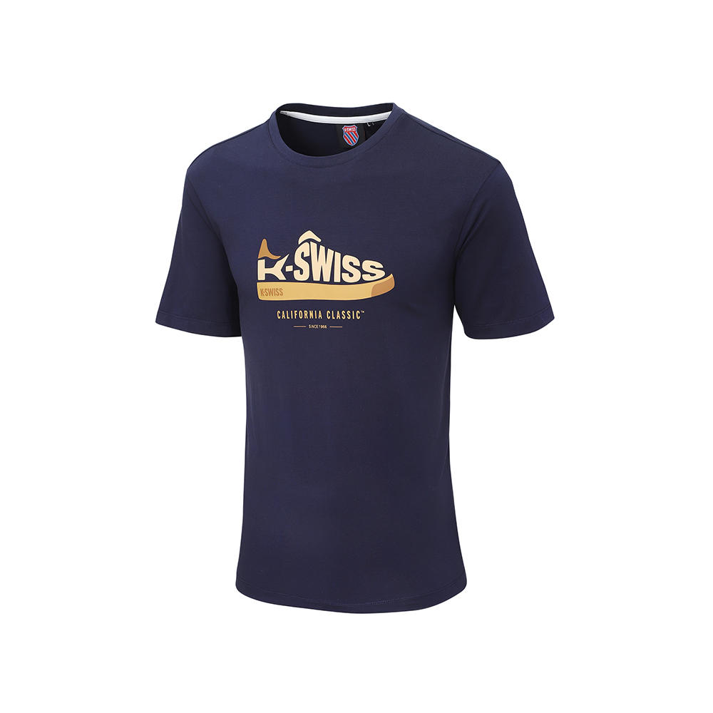 K-SWISS 短袖T恤 26SS TEE 18 M 短上衣 男短袖上衣 藍色 1013708-400
