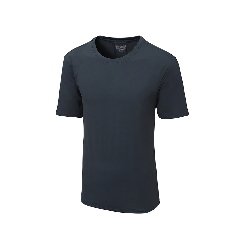 K-SWISS 涼感T恤 26SS PF TEE 16 M 涼感衣 短上衣 男短袖上衣 深灰色 1013712-275
