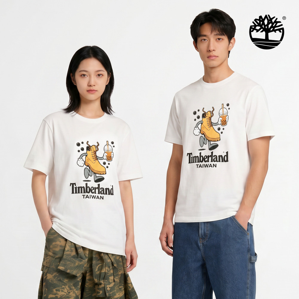 Timberland 台灣限定款白色珍珠奶茶短袖T恤｜0YHNPG08