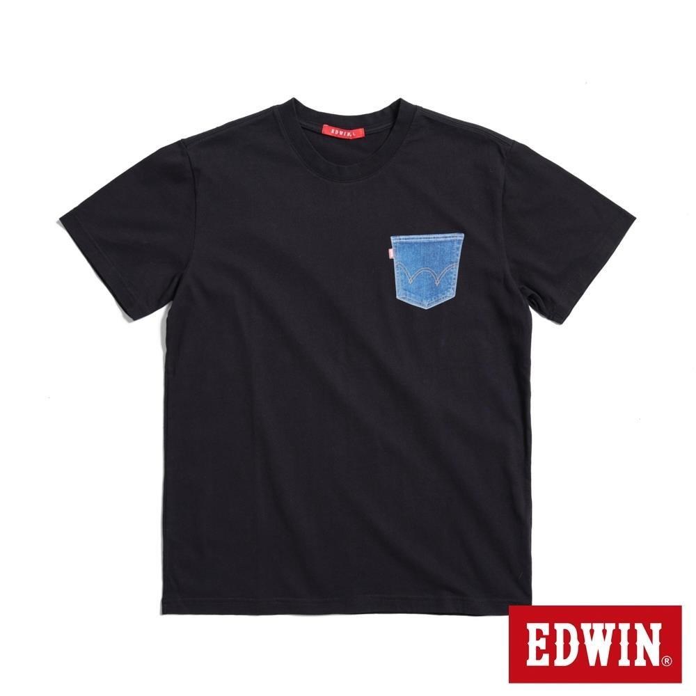 EDWIN 男裝 人氣復刻款 印花貼口袋短袖T恤 (黑色)