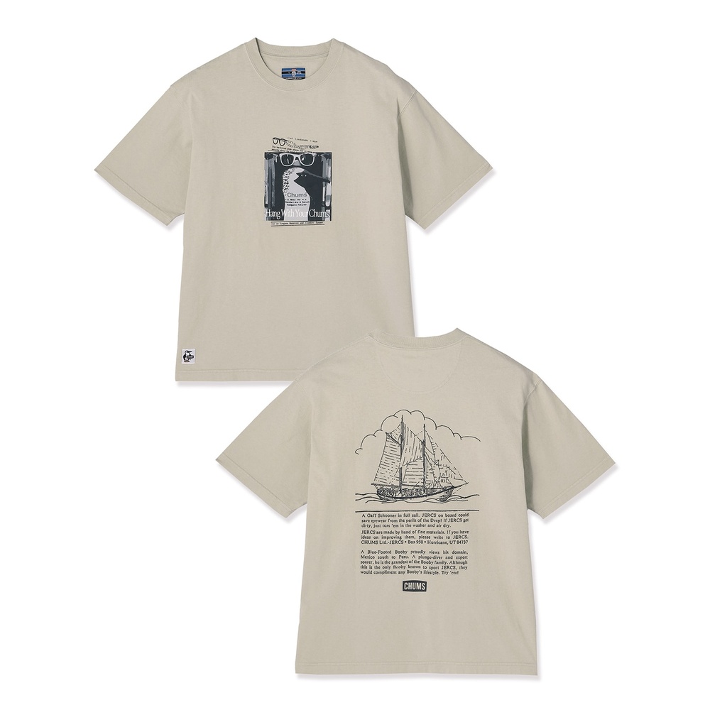 CHUMS Old Booby Archive T-Shirt 男 短袖上衣 淺灰色 CH012724G115
