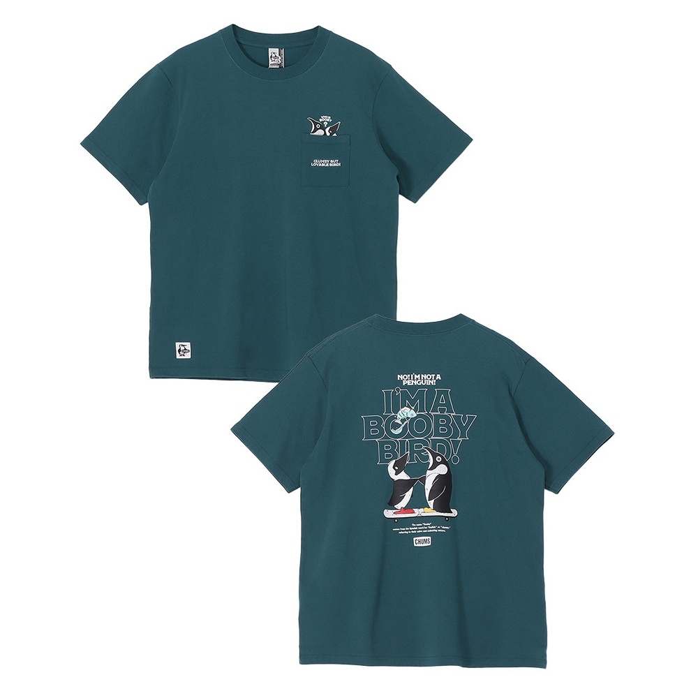 CHUMS Im a Booby Bird Pocket T-Shirt 男 短袖上衣 深藍綠 CH012750T035