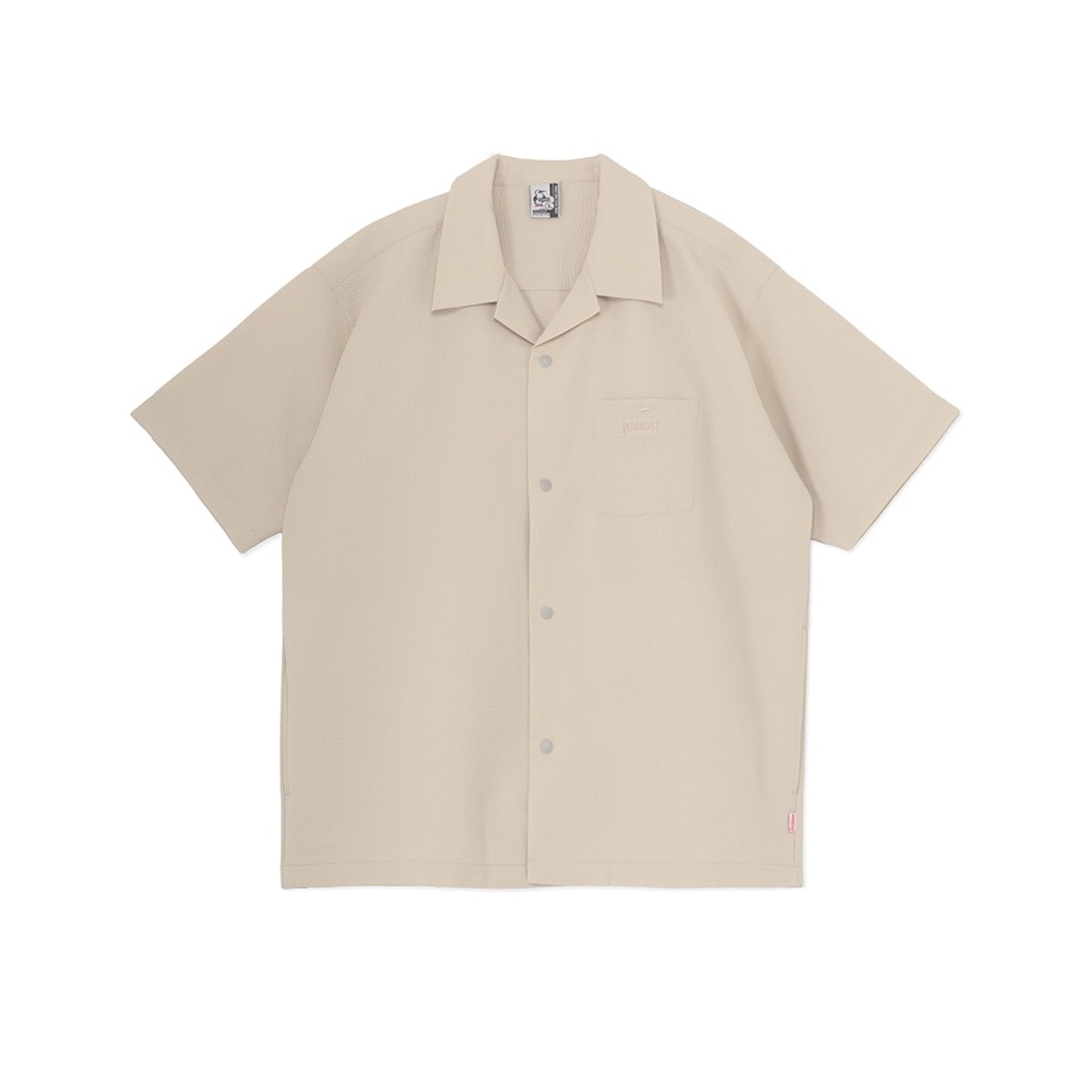 CHUMS Seerchucker Stretch S/S Shirt 男 短袖襯衫 米灰色 CH021261G057