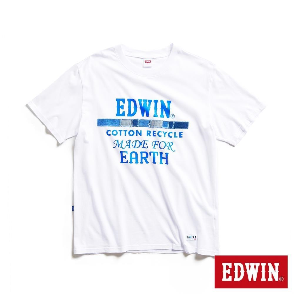 EDWIN 男裝 再生系列 CORE標語短袖T恤 (白色)