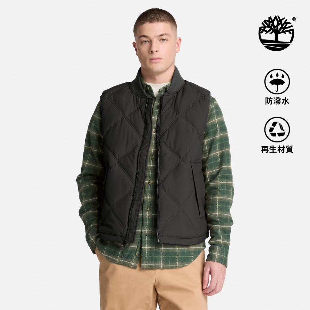 Timberland 男款灰黑色防潑水羽絨背心｜A5SCXCN1