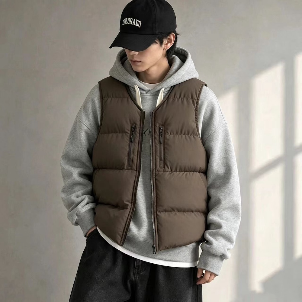 AMERO 愛馬歐 男女同款 鋪棉背心 短版 深口袋