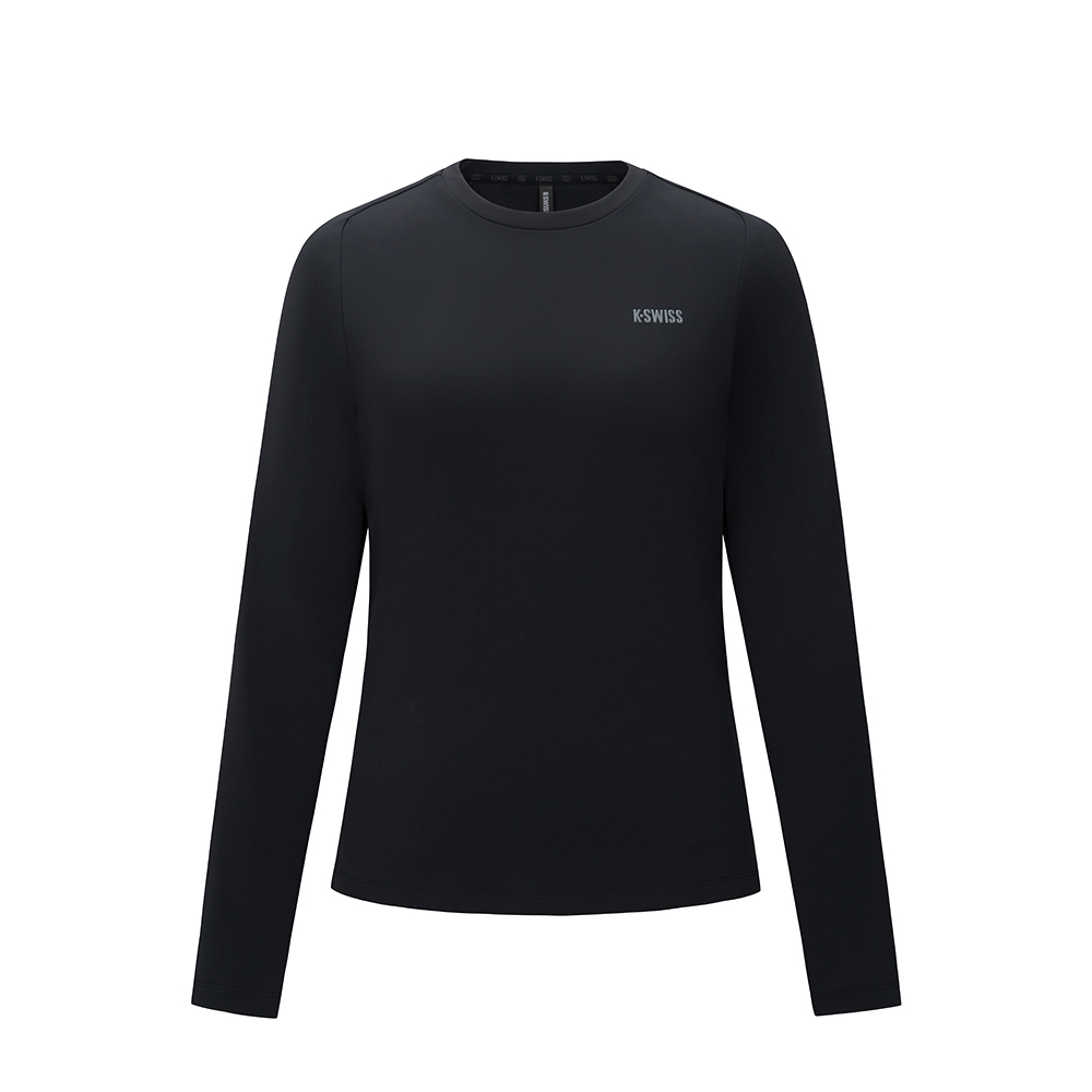 K-SWISS 運動長袖 WS N.T LS T 圓領 T恤 女款 黑色 1912118-008