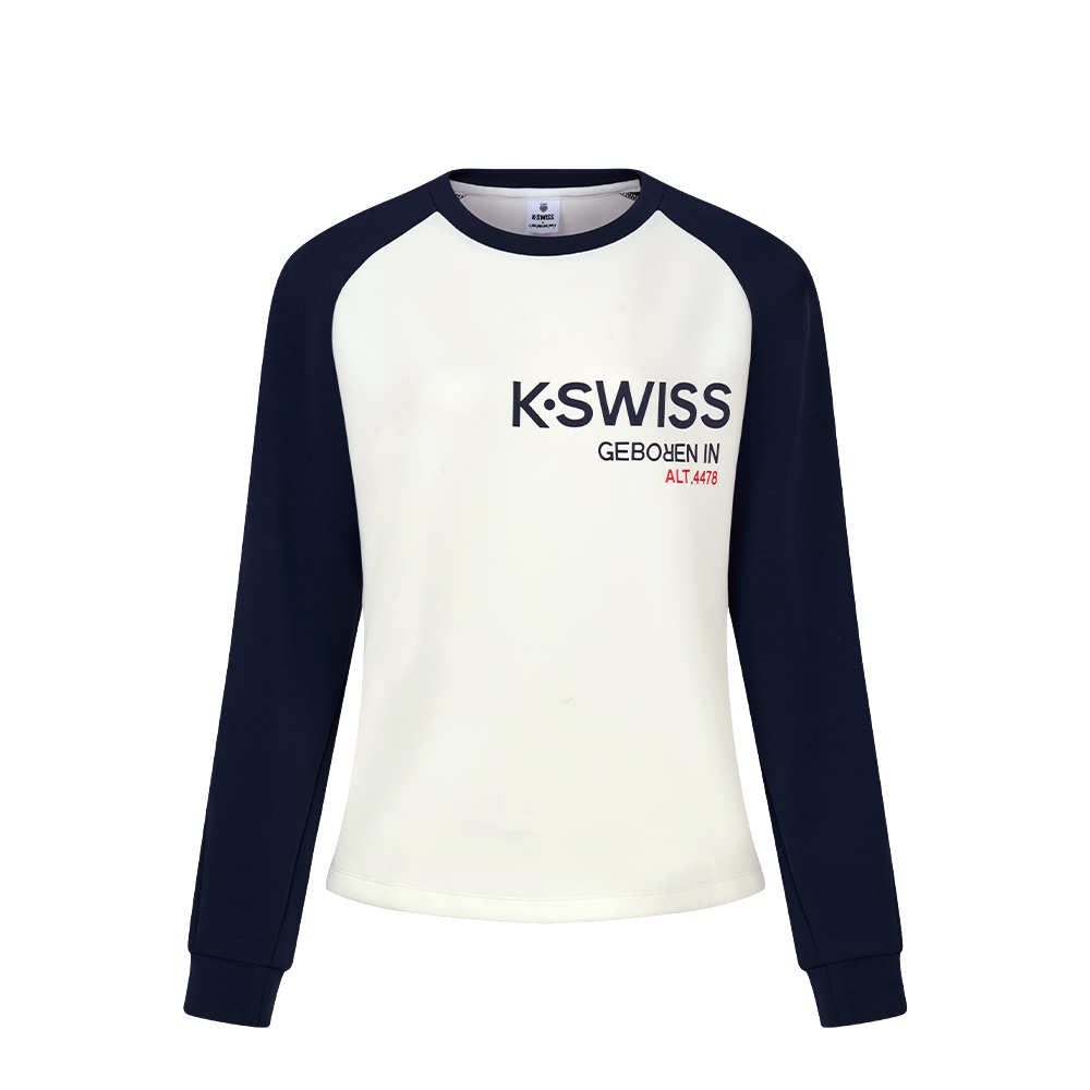 K-SWISS 圓領上衣 MANTOMANKC7632WCHT04 女上衣 女裝 芡實白色 1910803-115