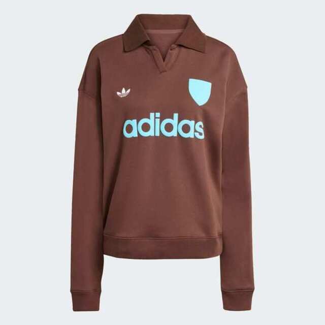 adidas 愛迪達 Adidas 愛迪達 Footie Sweat JZ0879 女 長袖上衣 休閒長袖 棕 亞版 春秋