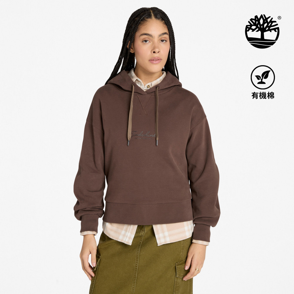 Timberland 女款深棕色寬版圓領上衣｜A421B243