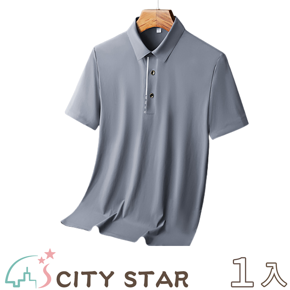 CITY STAR 商務紳士高彈性免燙冰絲POLO衫8色L-6XL（其他規格）