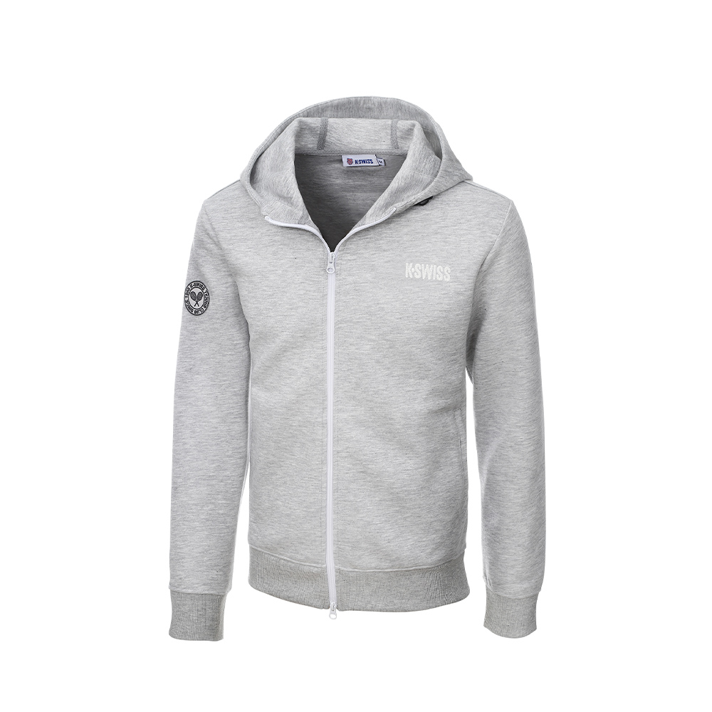 K-SWISS 運動外套 TW HOODIE JACKET 連帽 拉鍊 女款 灰色 1912503-049