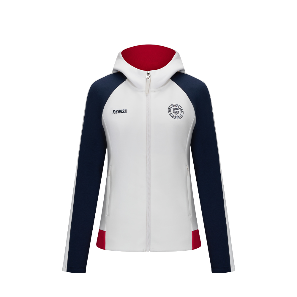 K-SWISS 連帽針織外套 Knit Hoodie Jacket 休閒 女外套 白色 1913275-115