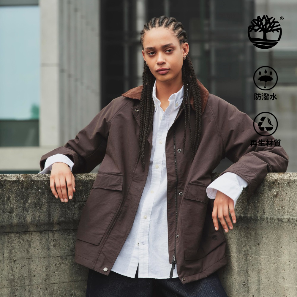 Timberland 女款灰黑色防潑水保暖巴恩外套｜0YHC0CN1