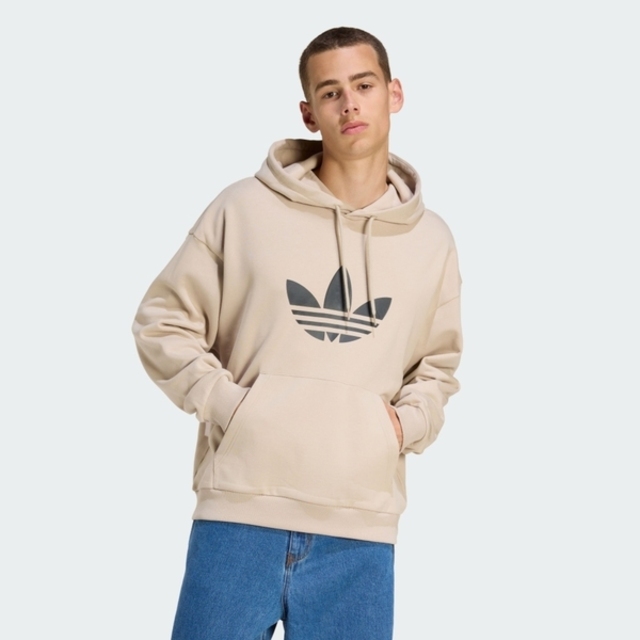 adidas 愛迪達 Adidas 愛迪達 Trefoil Hoody KE0878 男 連帽上衣 帽t 連帽長袖 米 黑 亞版