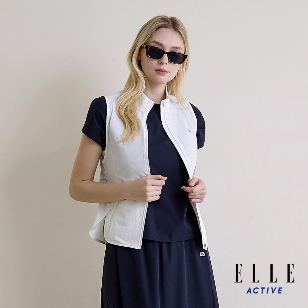 ELLE ACTIVE 女裝 都會輕機能立領背心-白色 EA26S1W6001-90