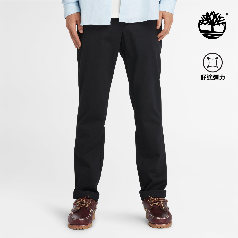 Timberland 男款黑色合身卡其長褲|A2BYY001