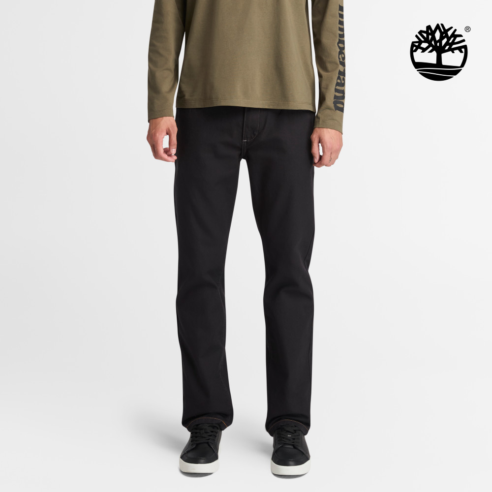 Timberland 男款黑色帆布長褲|A6BZM001