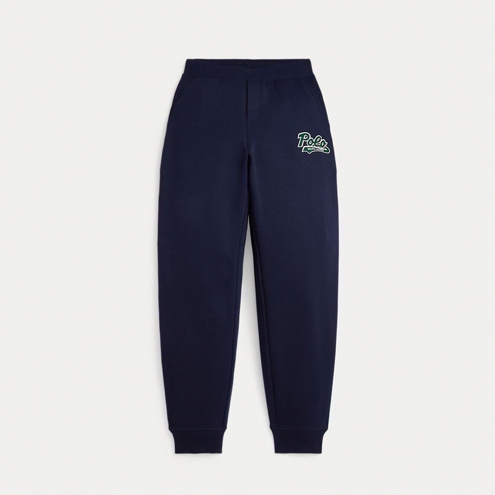 RALPH LAUREN POLO RL 熱銷貼布文字棉長褲(青年款)-深藍色