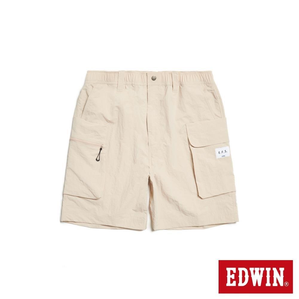 EDWIN 男裝 EFS 大寬版大貼袋休閒短褲 (淺卡其)