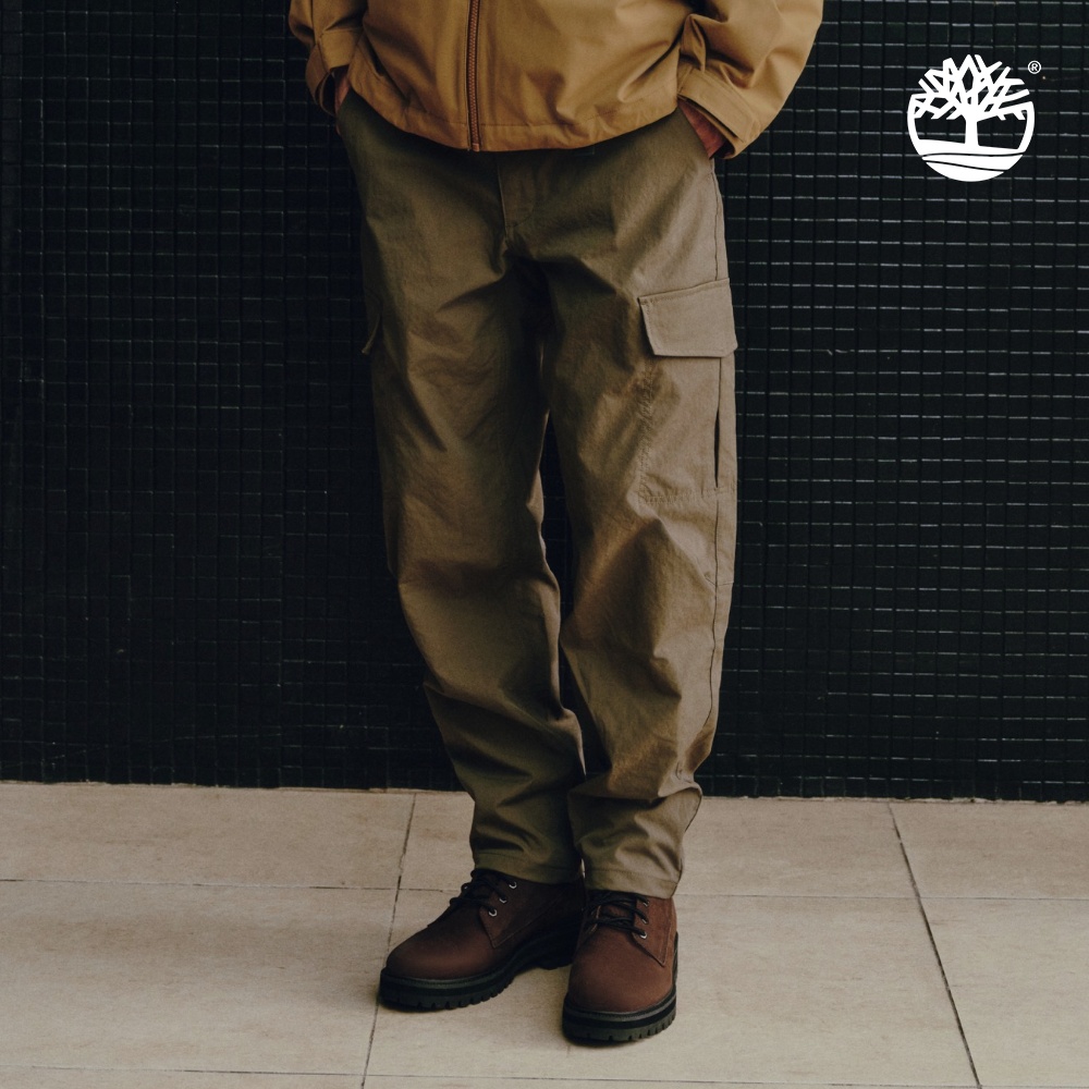 Timberland 男款褐綠色快乾彈性工裝長褲｜0YH9EAIE