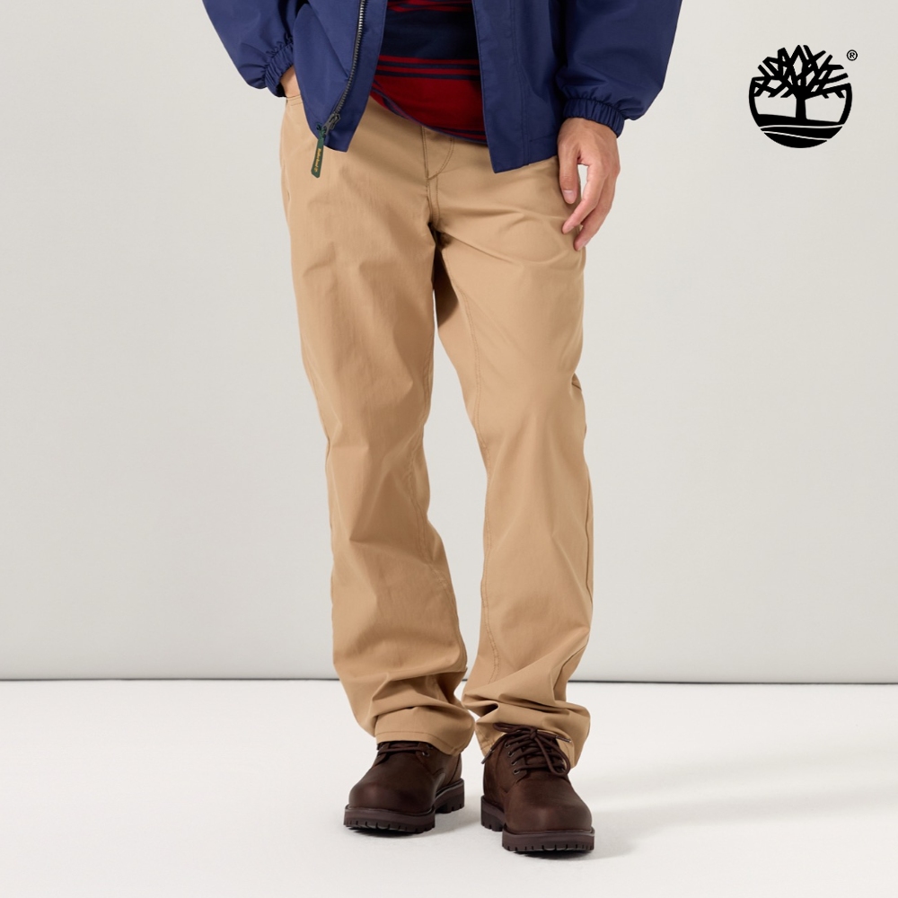 Timberland 男款淺褐色防潑水彈性長褲|0YH91DF0