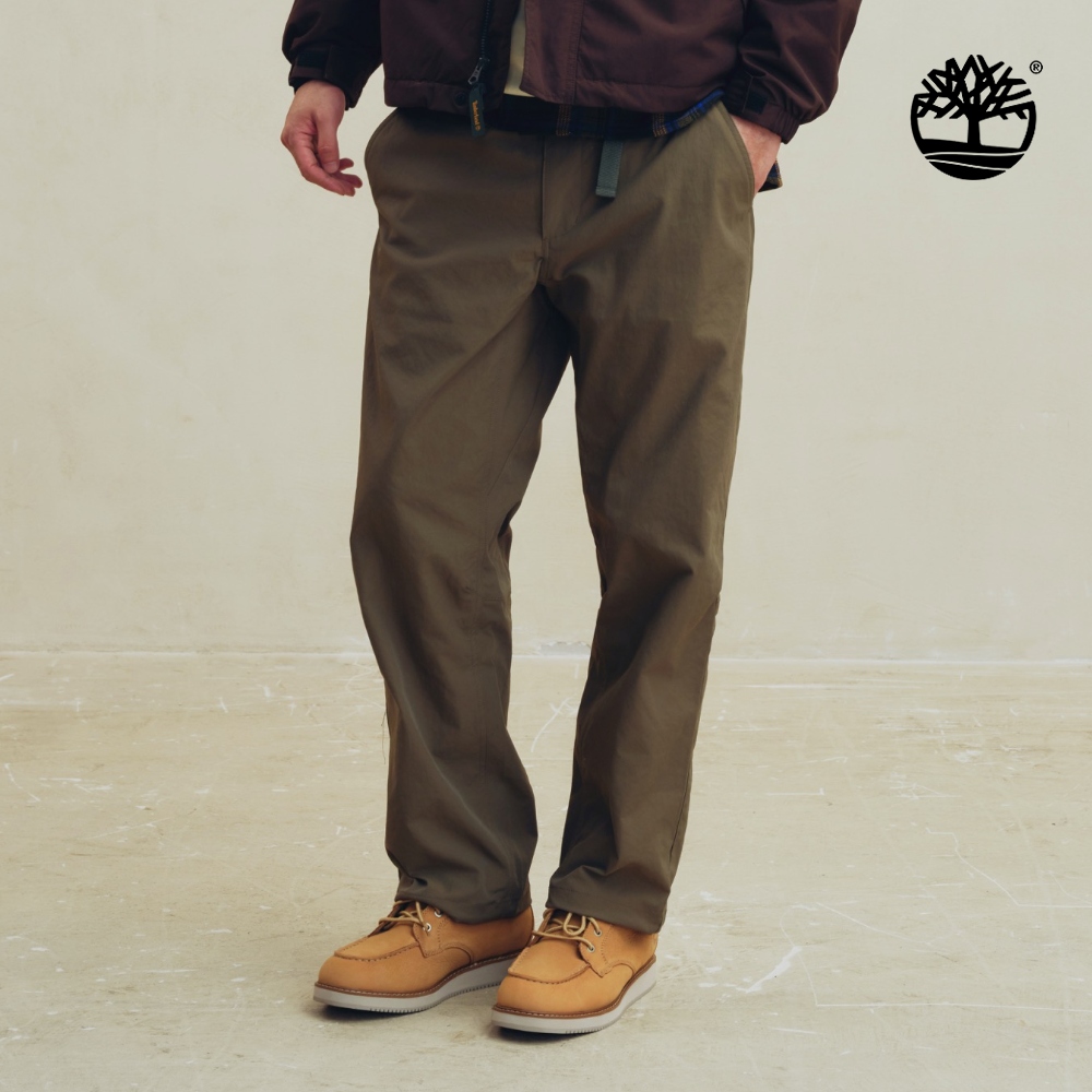 Timberland 男款褐綠色快乾彈性慢跑長褲|0YH9JAIE