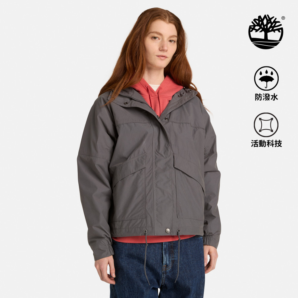 Timberland 女款黑色寬版防潑水外套|A42AFW08