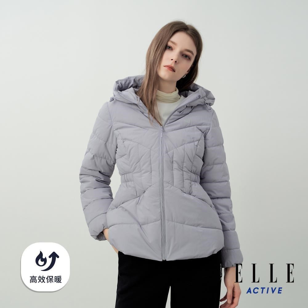 ELLE ACTIVE 石墨烯恆溫防風防潑水保暖連帽外套-淺紫 EA25A1W680125