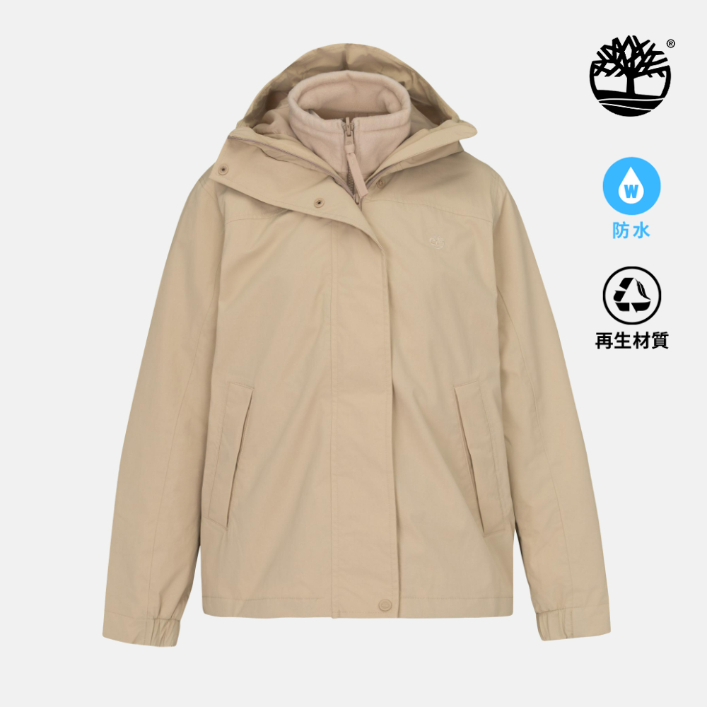 Timberland 女款米色三合一防水外套|0YH5NY94