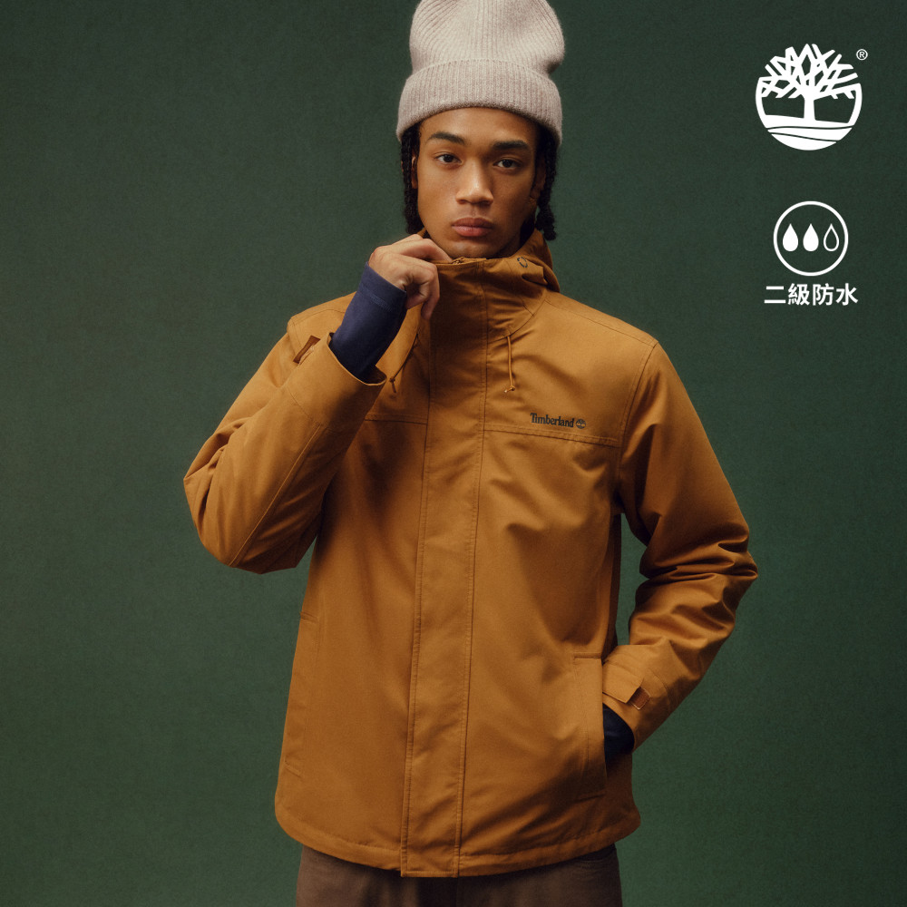 Timberland 男款深小麥色抓絨內裡防水三合一外套|A41S1EH2