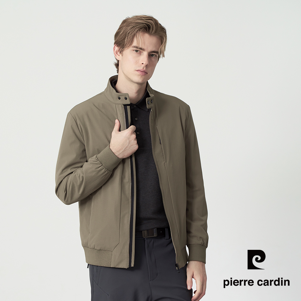 Pierre Cardin 皮爾卡登 男款 輕暖保暖立領彈力鋪棉外套-橄綠色 (5255701-43)
