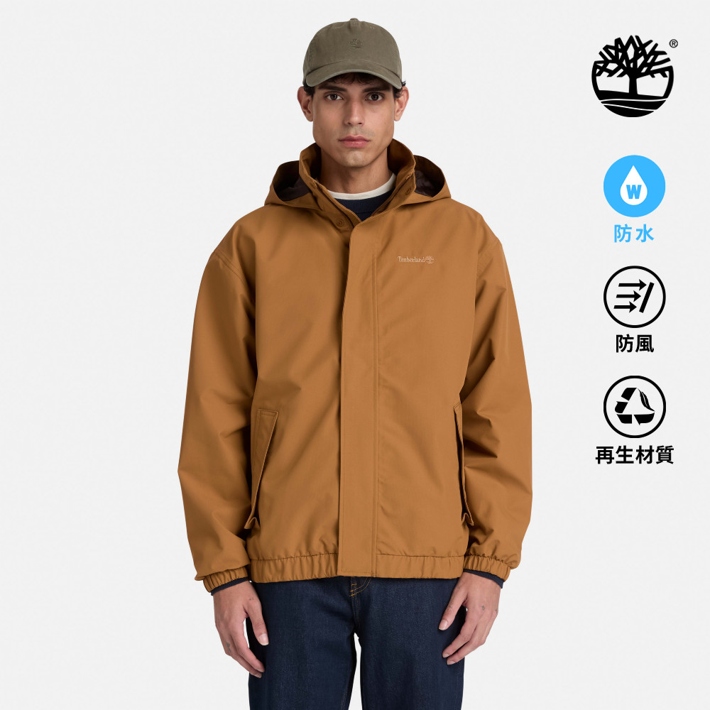 Timberland 男款深小麥色寬版防水飛行外套|A287AEH2