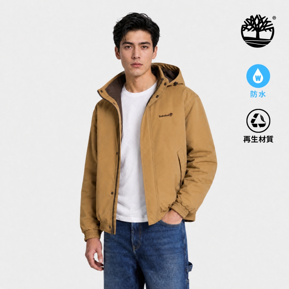 Timberland 男款棕黃色寬版防水保暖飛行外套|A5SGPAKX
