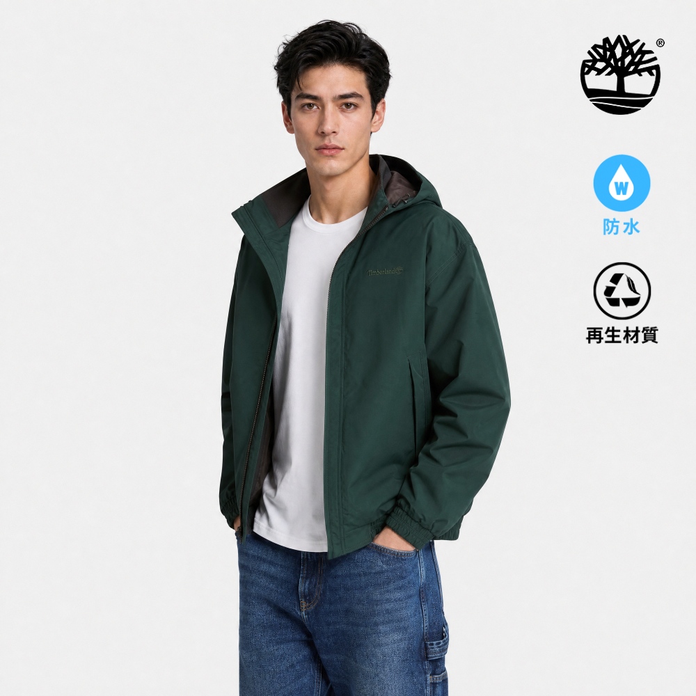 Timberland 男款灰綠色寬版防水保暖飛行外套|A5SGPEA1