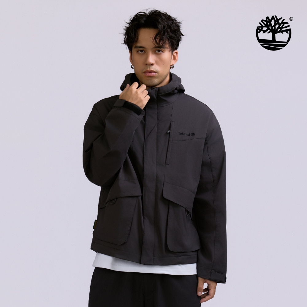 Timberland 男款灰黑色寬版防潑水外套|0YHF9CN1