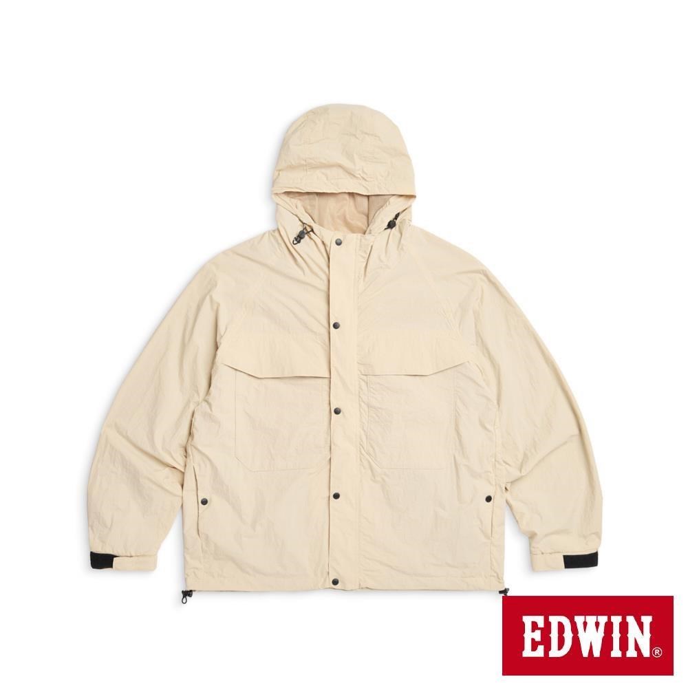 EDWIN 男裝 防潑水連帽外套 (灰卡其)