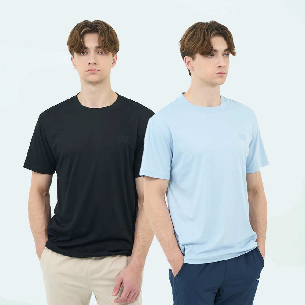 GIORDANO 佐丹奴 男裝 圓領小刺繡短袖上衣 Liquid Touch系列 (多色任選)