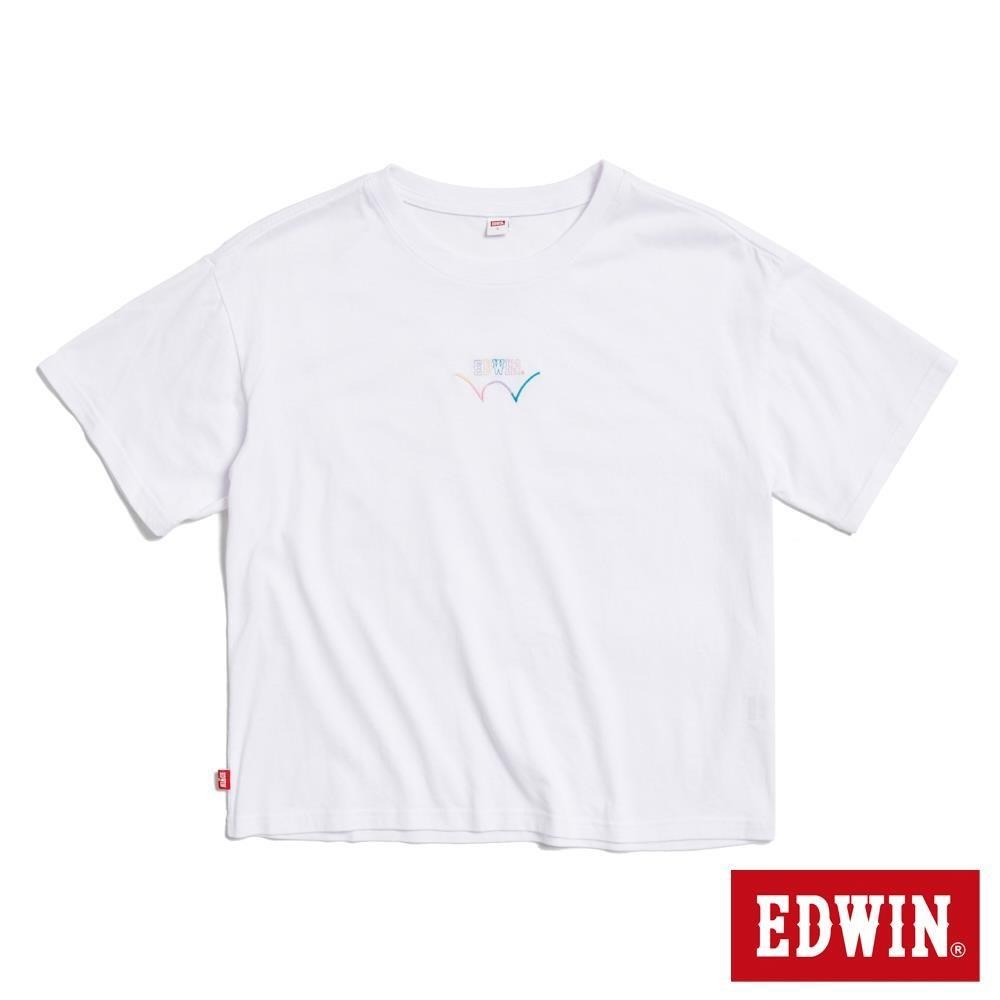 EDWIN 女裝 彩色印花寬版短袖T恤 (白色)