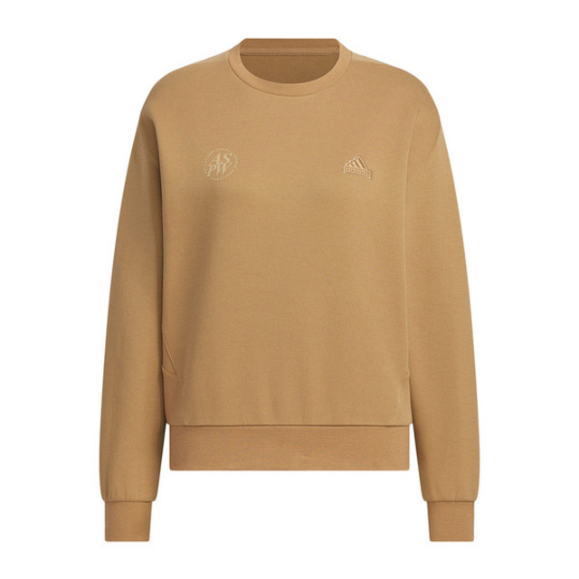 adidas 愛迪達 Adidas Lounge Crew SWT JJ3578 女 長袖上衣 大學T 休閒長袖 棕