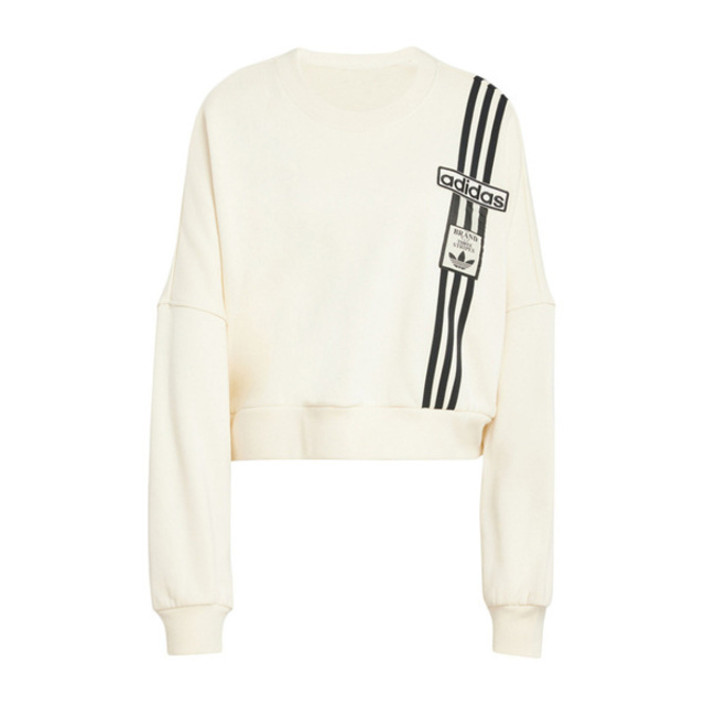 adidas Originals Adidas Crop Sweatshirt JD0084 女 長袖上衣 休閒長袖 寬鬆 舒適 米