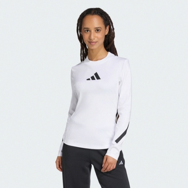 adidas 愛迪達 Adidas 愛迪達 W Z.n.e. Ls Tee KE4906 女 長袖上衣 休閒長袖 白 亞版