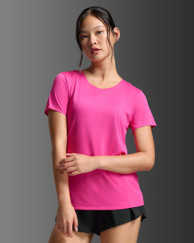 2XU Light Speed Tech Tee 女士 輕盈奔馳進階快乾機能輕量舒適運動T恤|桃紅