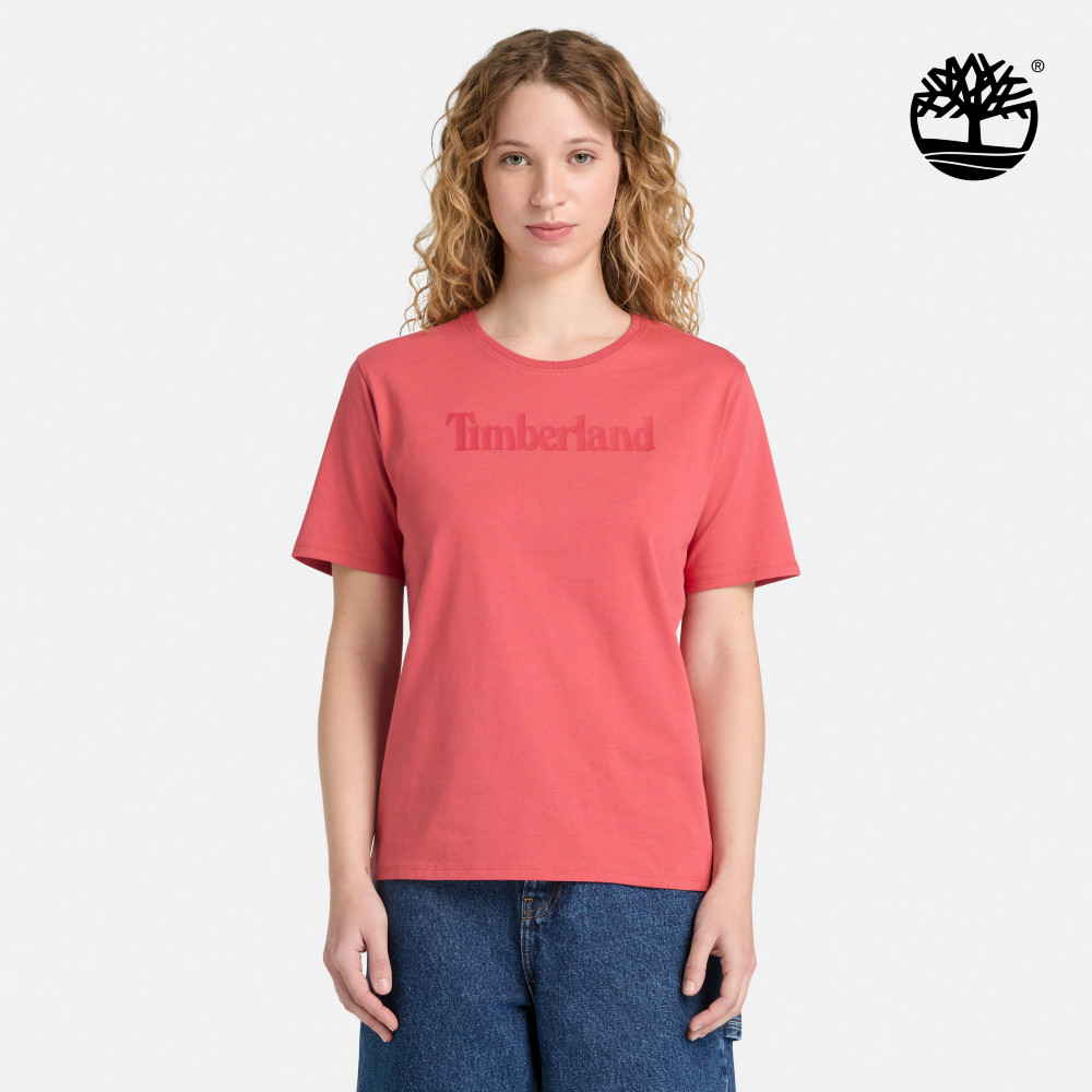 Timberland 女款淺紅色休閒短袖T恤｜A6AZP872