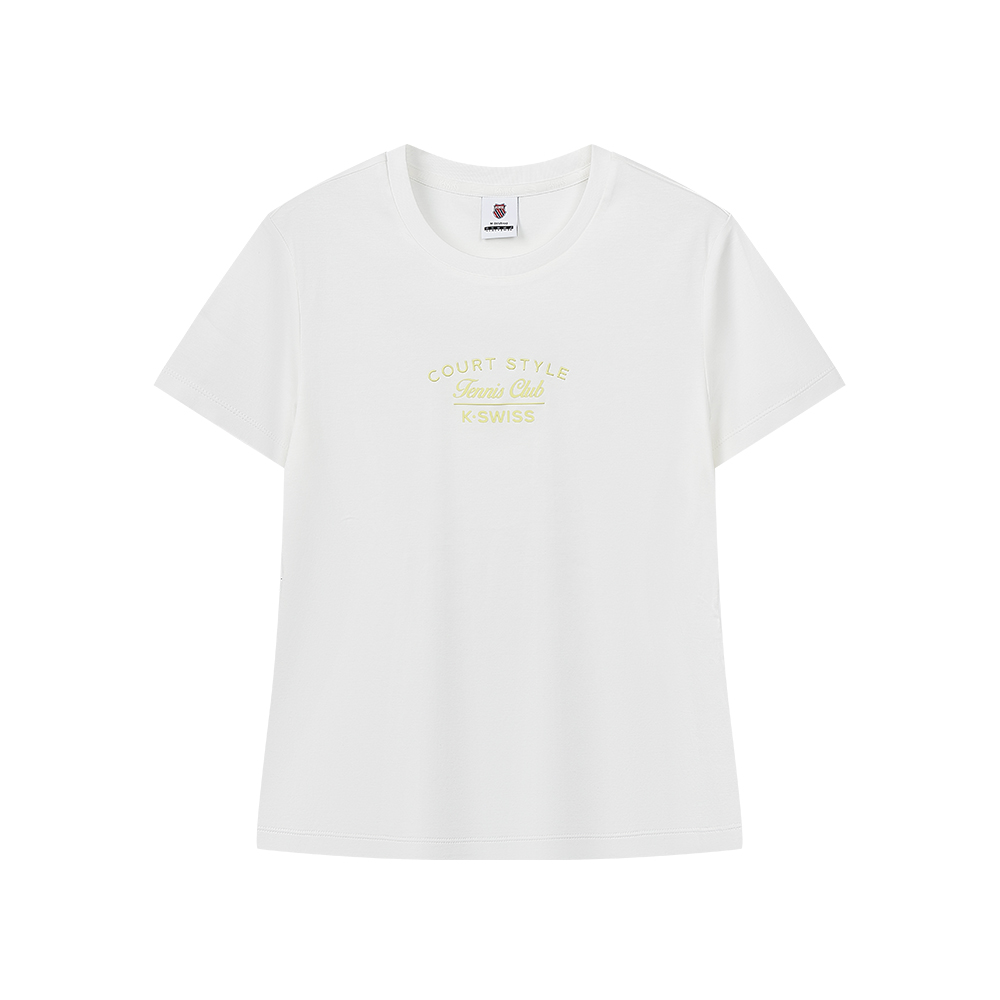K-SWISS 短袖T恤 T-SHIRTKC7622WHTS07 女上衣 女裝 白色 199947-115