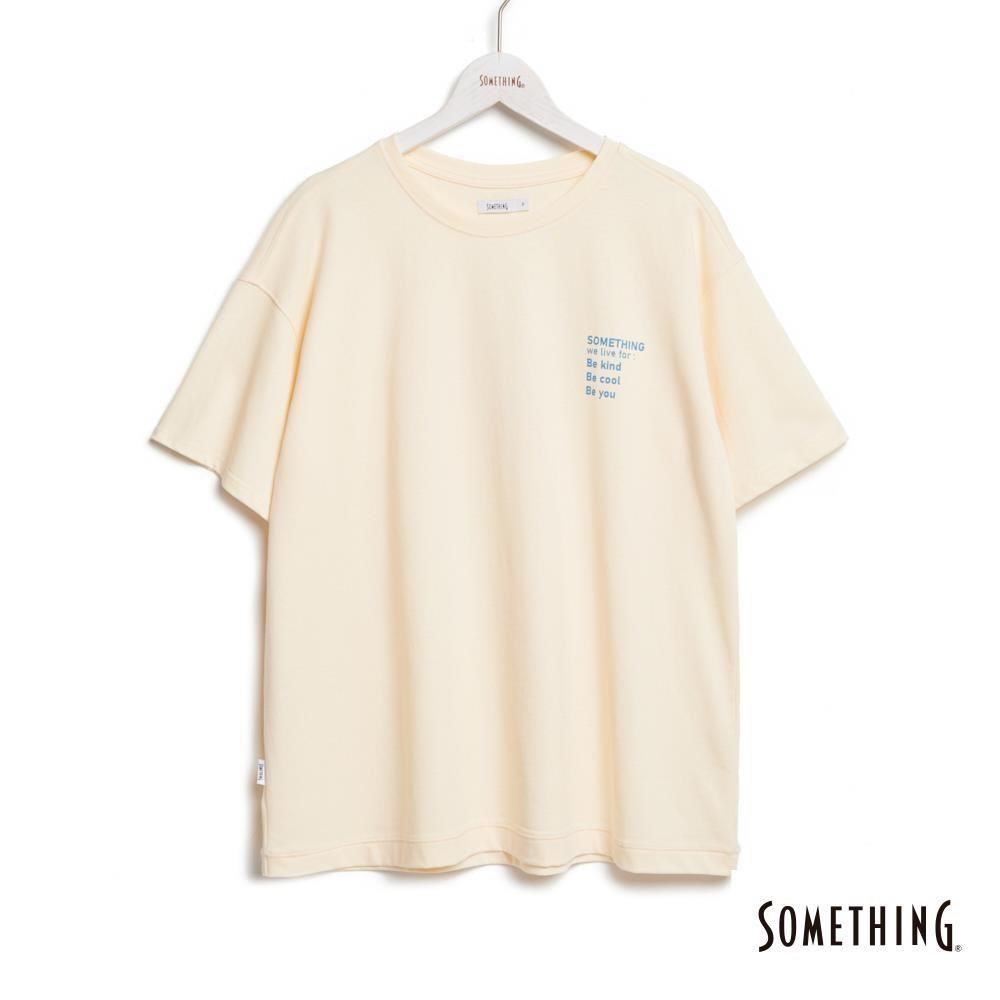 SOMETHING 女裝 貓咪前後片印花短袖T恤(米白色)