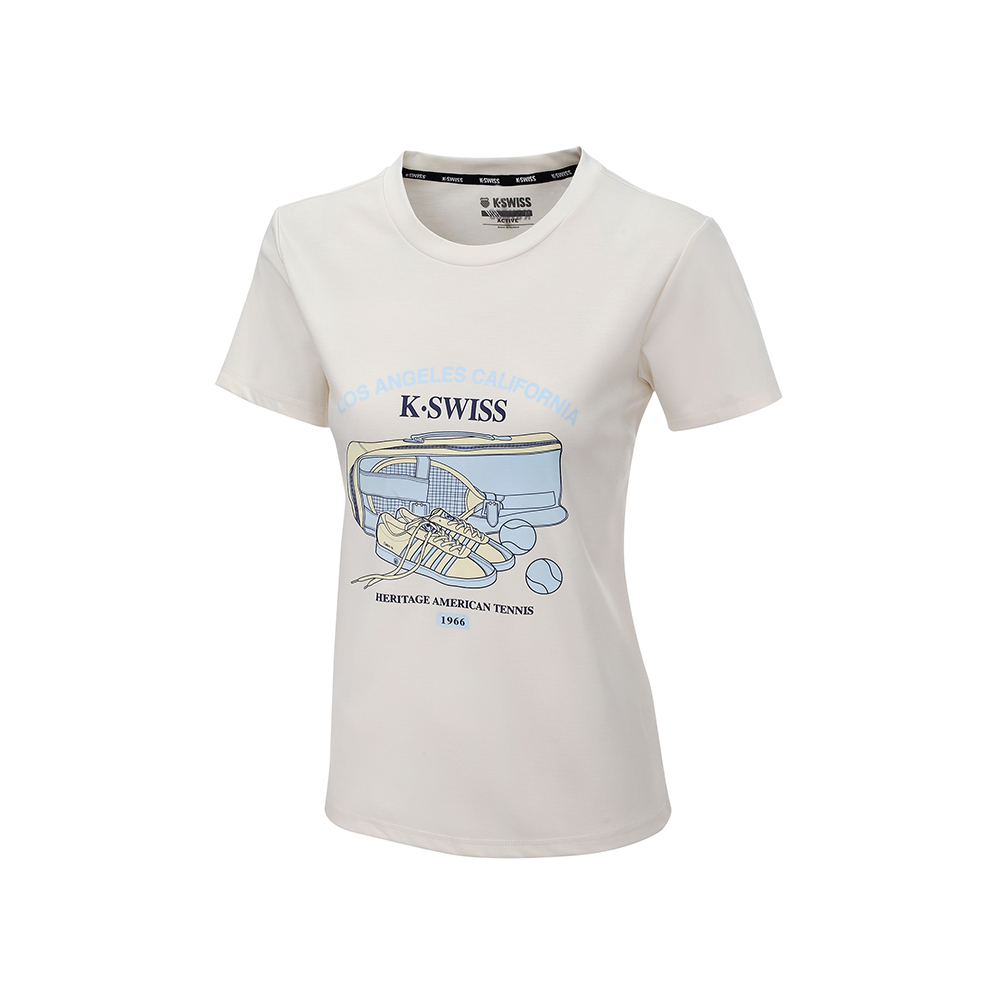 K-SWISS 短袖T恤 26SS TEE 2 W 短上衣 女短袖上衣 米色色 1913683-161