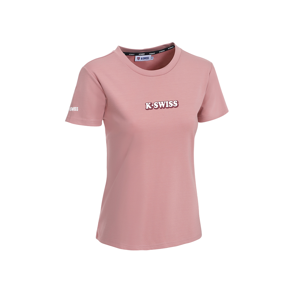 K-SWISS 短袖T恤 26SS TEE 4 W 短上衣 女短袖上衣 桃紅色 1913710-212